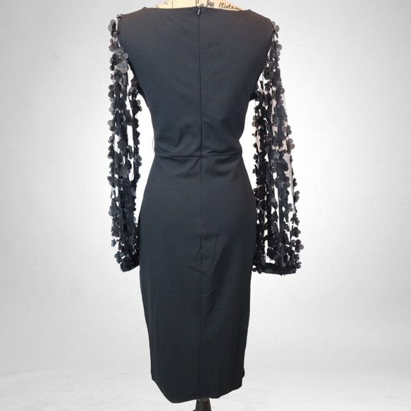 Macy's Midi Fitted Dress with Sheer Sleeves - Picture 3 of 9